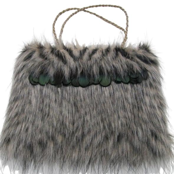 Grey Fur Kete Bag